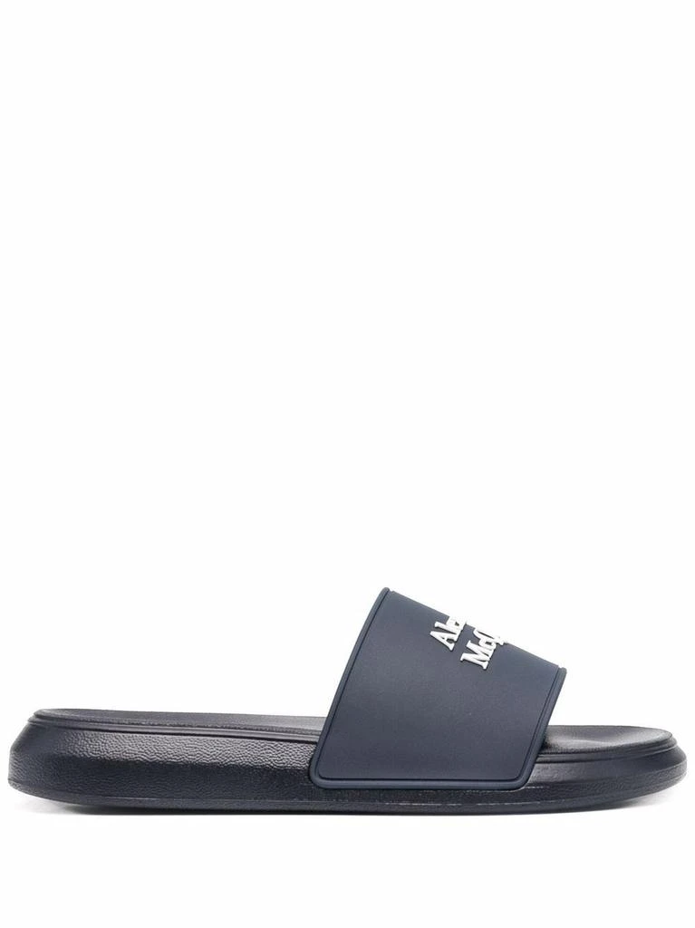 商品Alexander McQueen|ALEXANDER MCQUEEN - Oversized Logo Pool Slides,价格¥1320,第1张图片