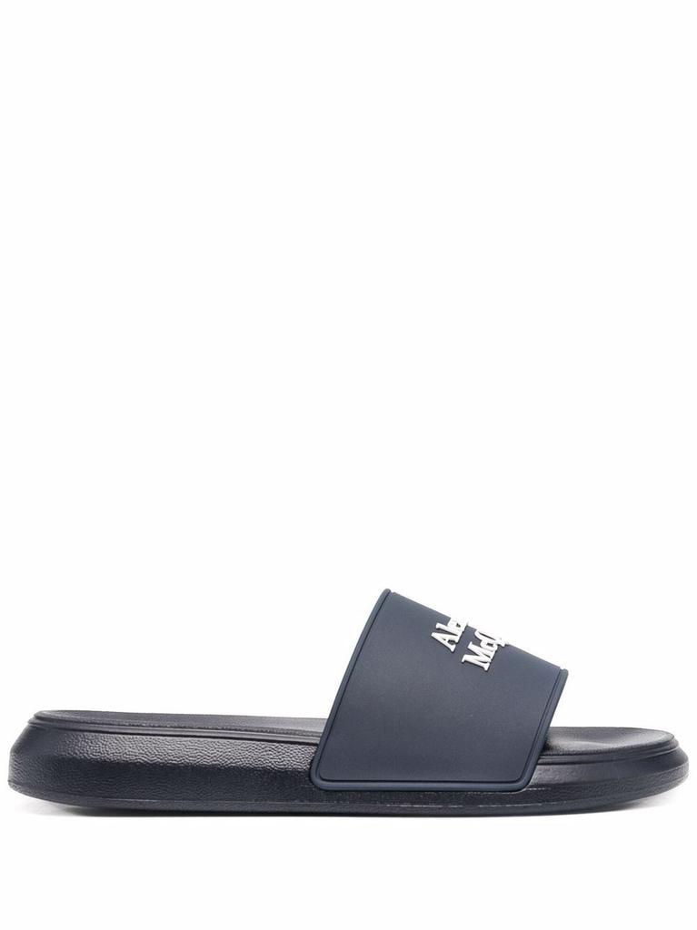 商品Alexander McQueen|ALEXANDER MCQUEEN - Oversized Logo Pool Slides,价格¥1281,第1张图片