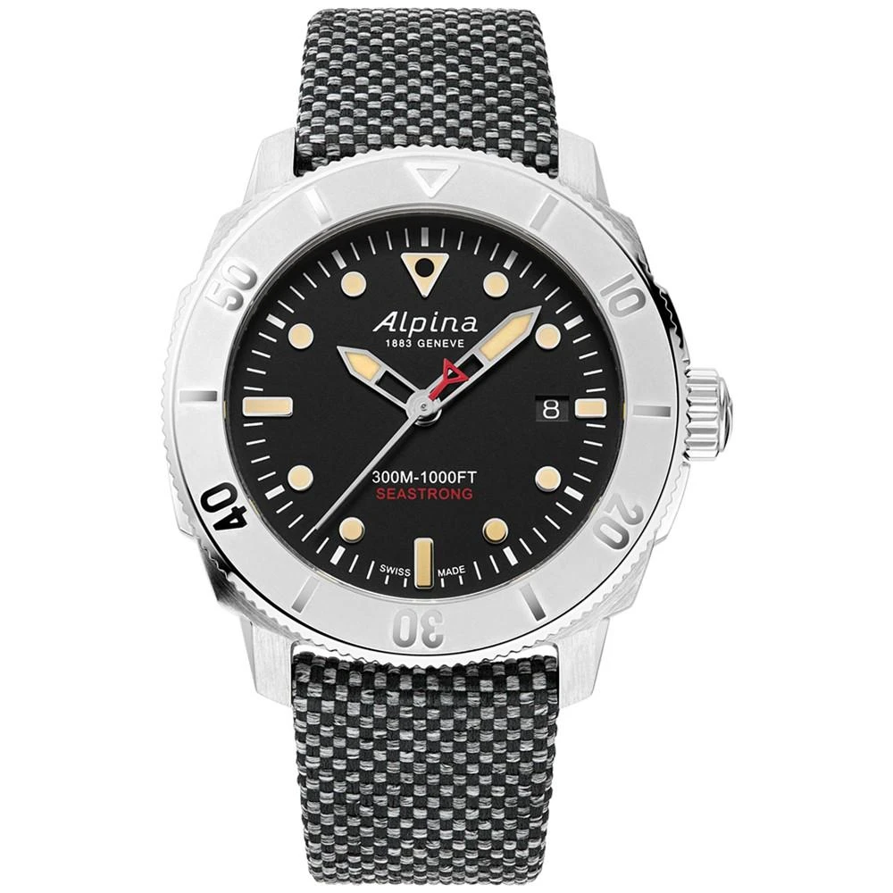 商品Alpina|Men's Swiss Automatic Seastrong Diver Gray Rubber Strap Watch 42mm,价格¥14924,第1张图片