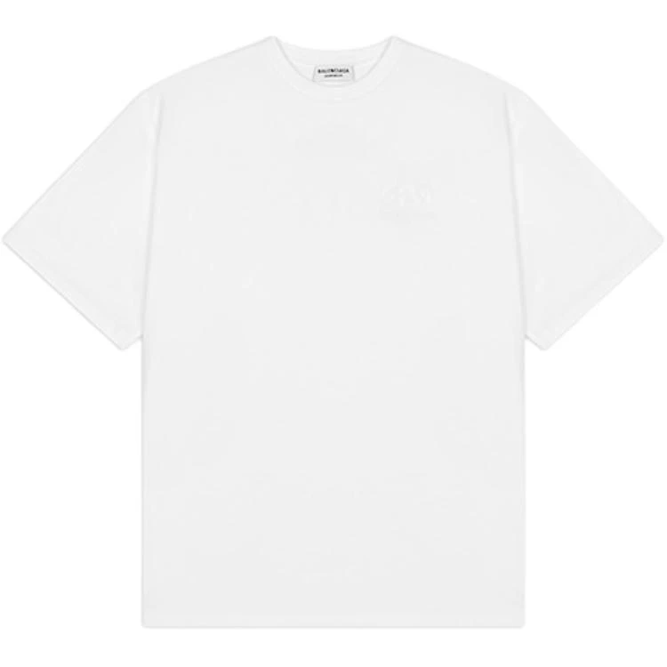 商品[国内直发] Balenciaga|巴黎世家 纯色Logo标饰短袖T恤 常规版型 男款 白色,价格¥2504,第1张图片