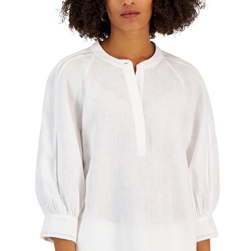 Women's Linen 3/4-Sleeve Top, Created for Macy's商品第3张图片规格展示
