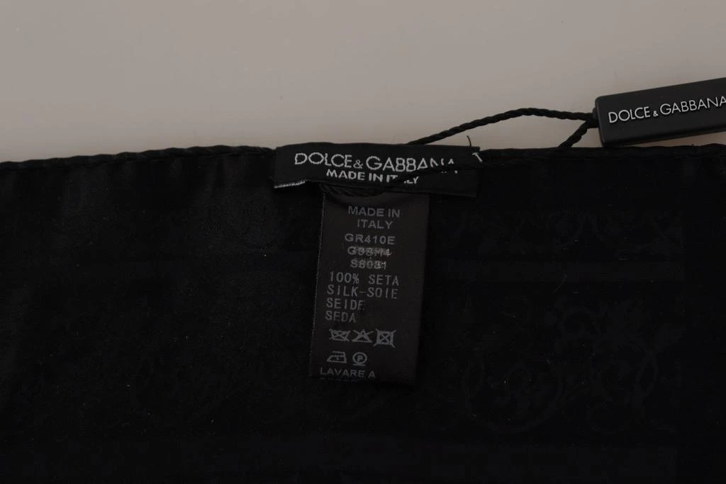 商品Dolce & Gabbana|Dolce & Gabbana Black Flora Design Mens Square Handkerchief Scarf,价格¥979,第3张图片详细描述