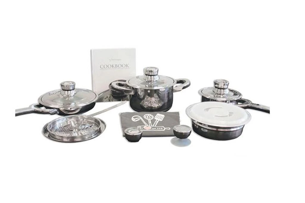 商品BergHOFF|TFK Gourmet Collection 15pc 18/10 SS Cookware Set,价格¥4742,第1张图片
