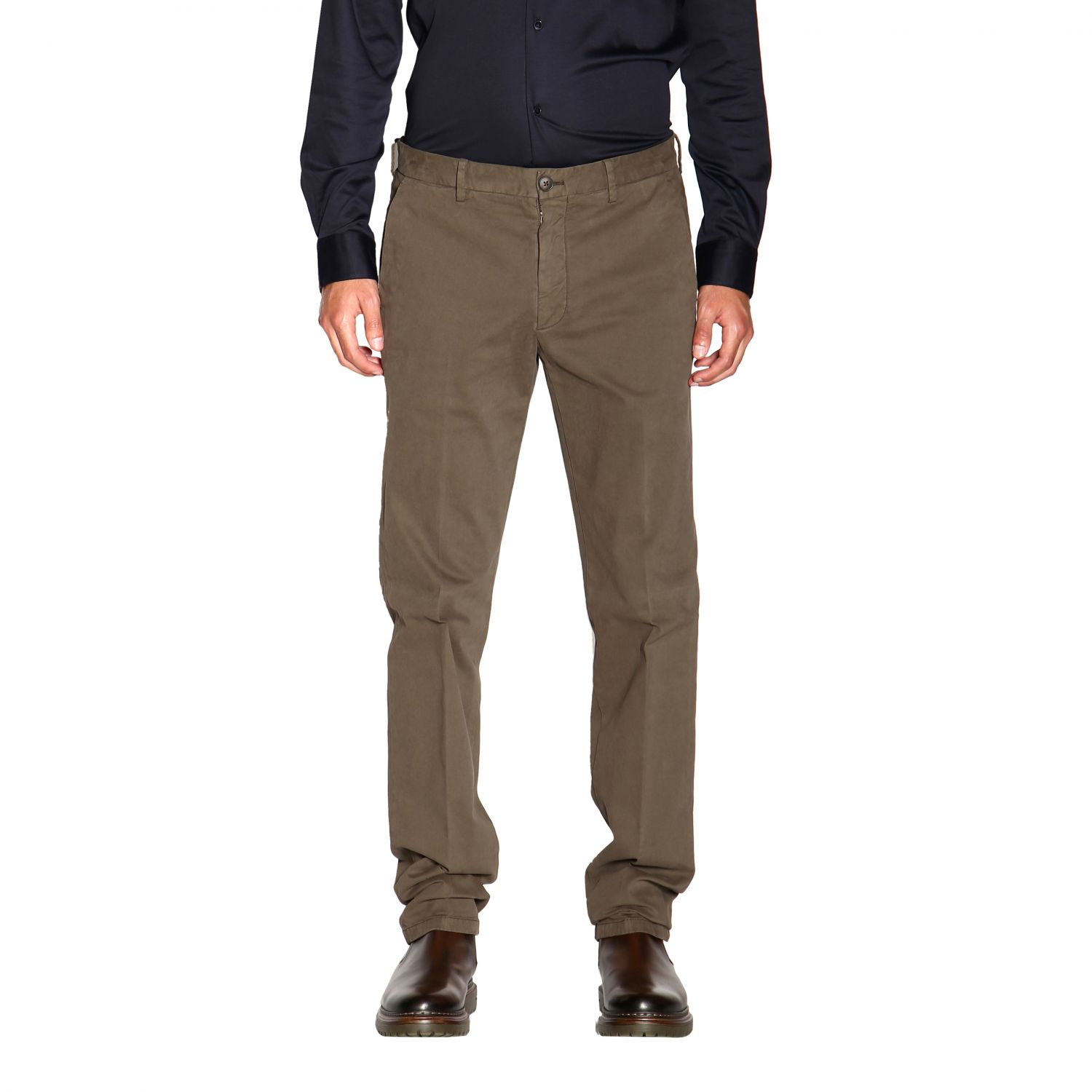 ZEGNA 男士棕色棉质休闲裤 VT131-ZZ369-NZ7商品第1张图片规格展示