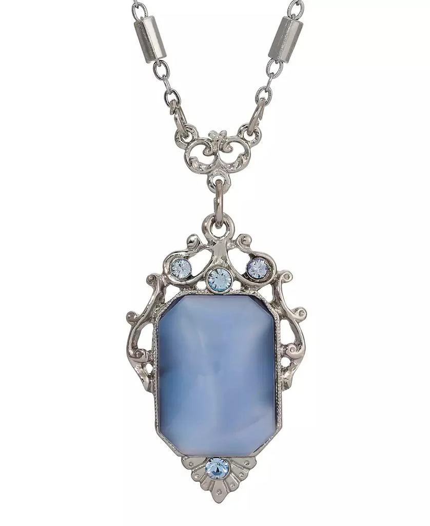 商品2028|Blue Moonstone Crystal Pendant Necklace,价格¥234,第2张图片详细描述