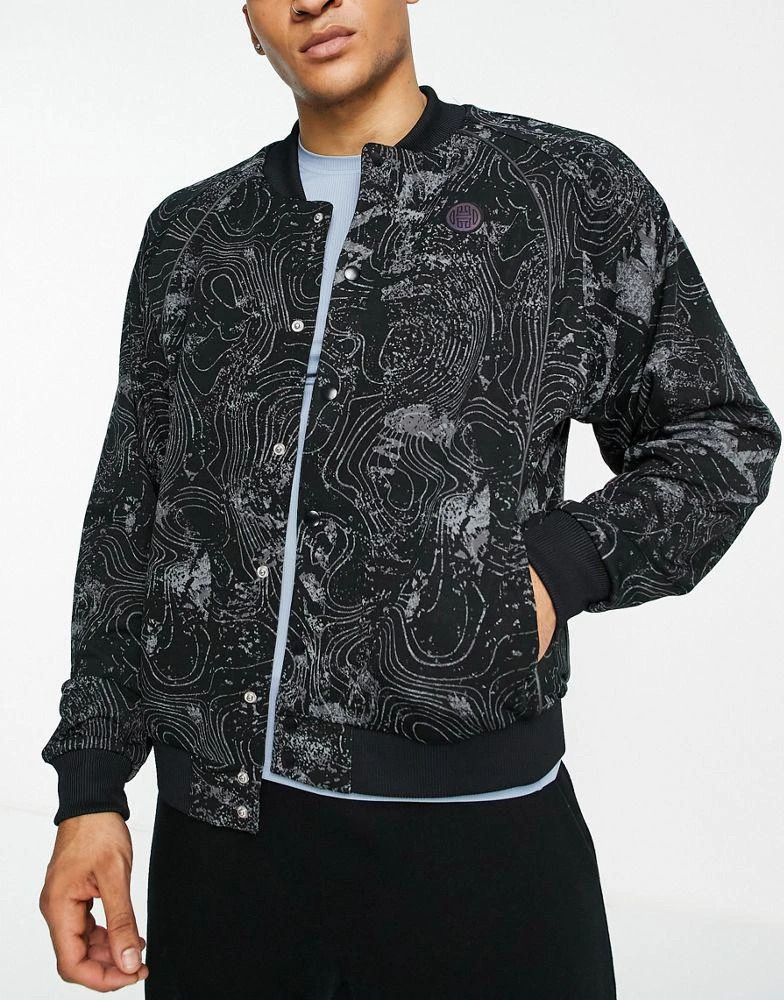 商品Adidas|adidas Basketball x Harden bomber jacket in black,价格¥522,第4张图片详细描述
