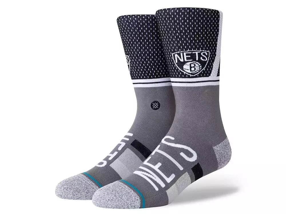 商品Stance|Men's Brooklyn Nets Shortcut 2 Crew Socks,价格¥155,第1张图片