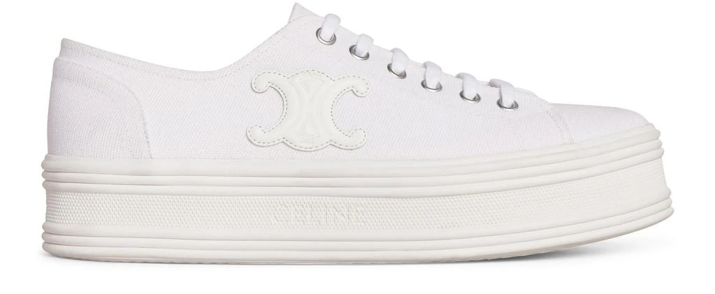 商品Celine|Jane low lace-up sneaker in canvas and calfskin,价格¥5403,第1张图片