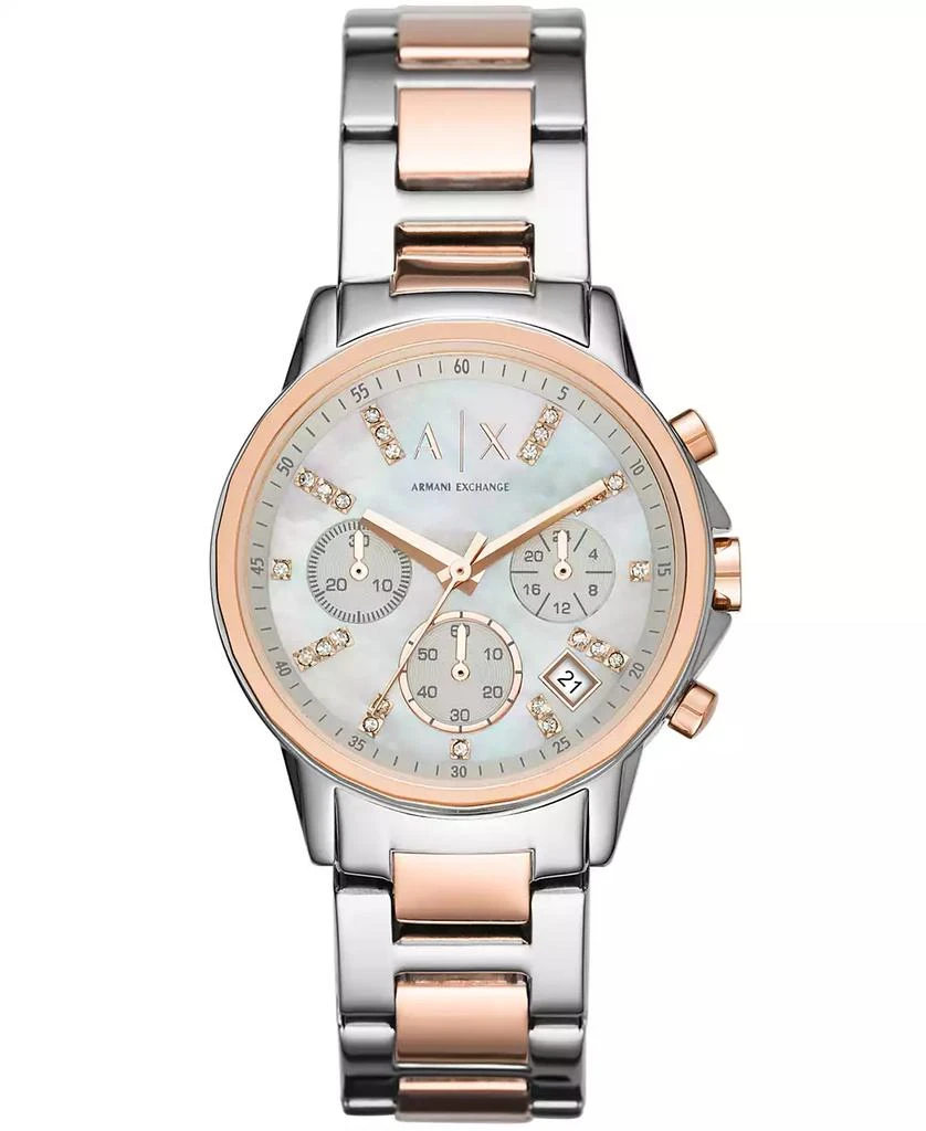 商品Armani Exchange|Women's Chronograph Two-Tone Stainless Steel Watch 36mm,价格¥1691,第1张图片