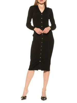 商品ALEXIA ADMOR|Ribbed Knit Button Midaxi Bodycon Dress,价格¥755,第1张图片
