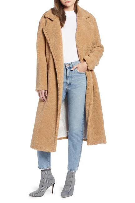 商品Something Navy|Teddy Faux Fur Coat (Nordstrom Exclusive),价格¥491,第1张图片