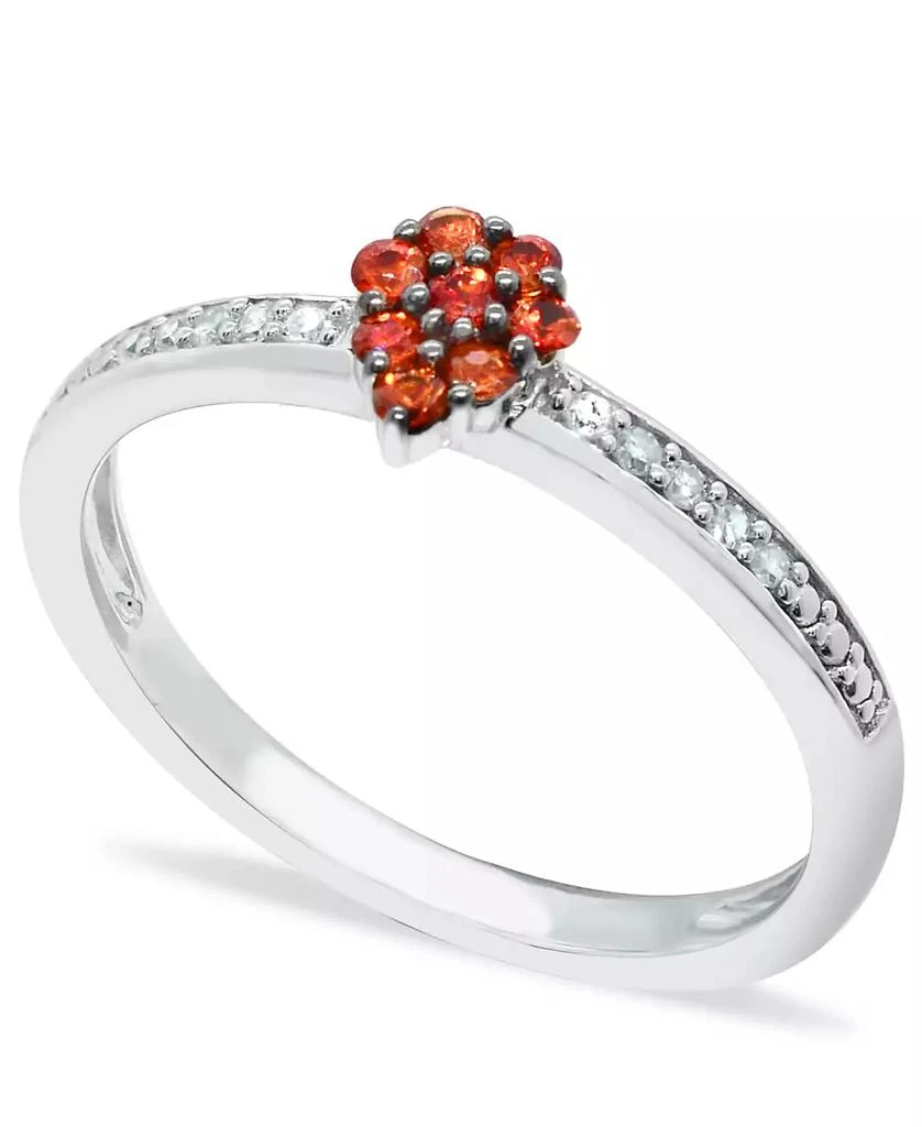 商品Macy's|Orange Sapphire (1/4 ct. t.w.) Diamond (1/20 ct. t.w.) Stackable ring Set in Sterling  Silver,价格¥467,第1张图片