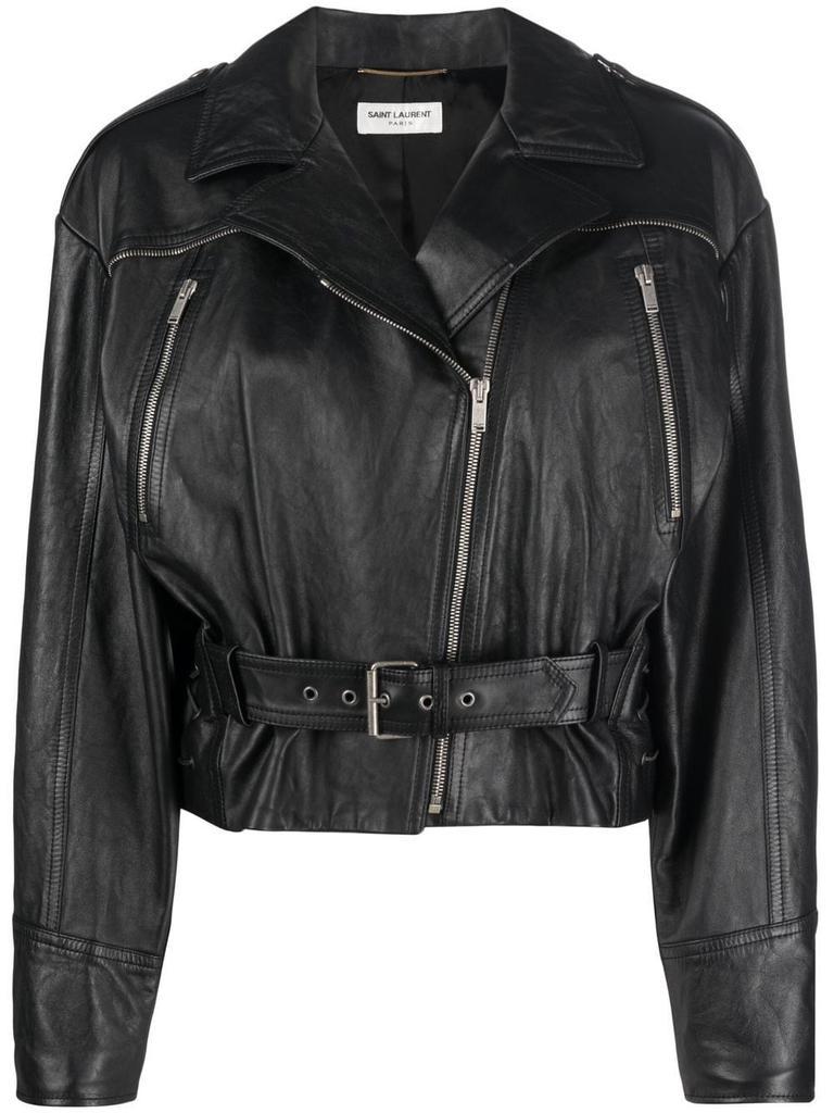 商品Yves Saint Laurent|Saint Laurent Biker Leather Jacket,价格¥26814,第1张图片