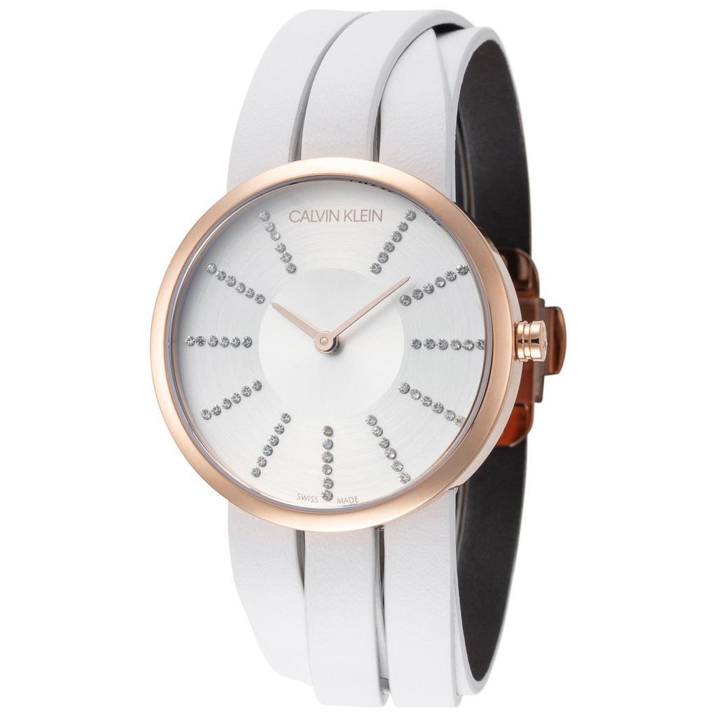 商品Calvin Klein|Calvin Klein Women's K2R2MTLX Extension 32mm Silver Dial Leather Watch,价格¥663,第1张图片