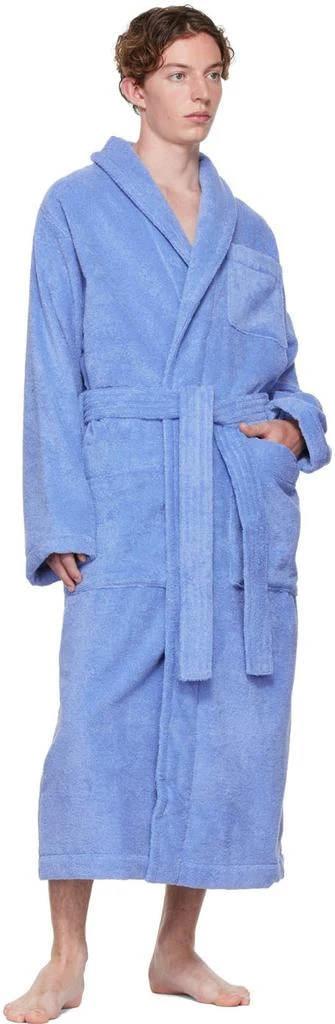 商品Tekla|Blue Organic Cotton Bathrobe,价格¥997,第4张图片详细描述