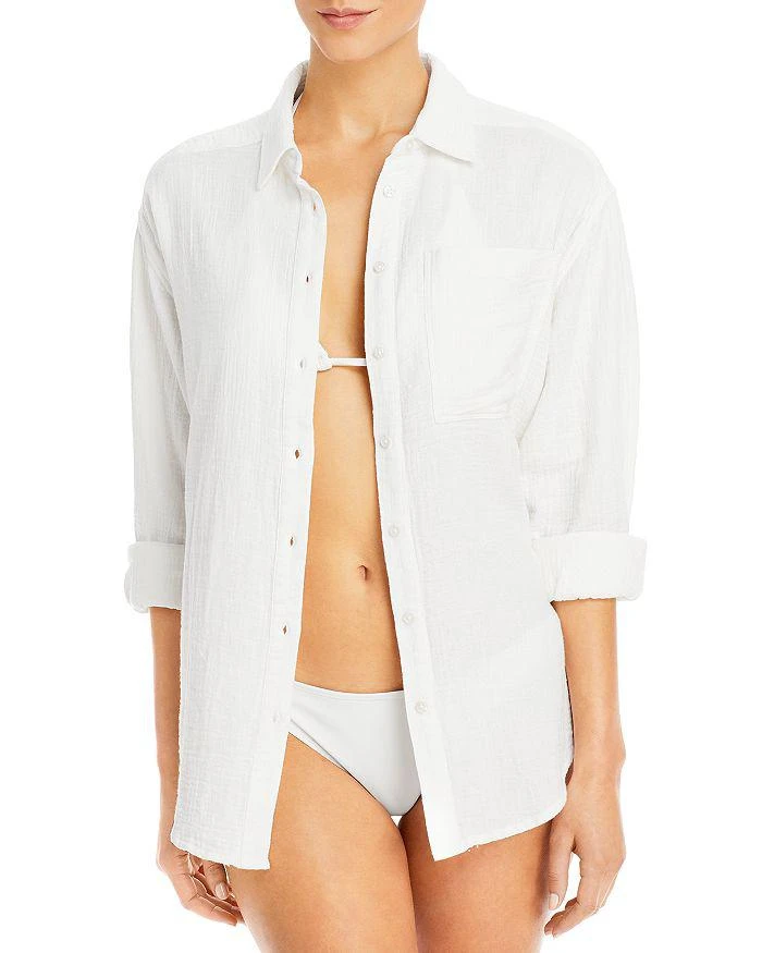 商品Echo Design|Gauze Boyfriend Shirt Swim Cover-Up,价格¥594,第1张图片