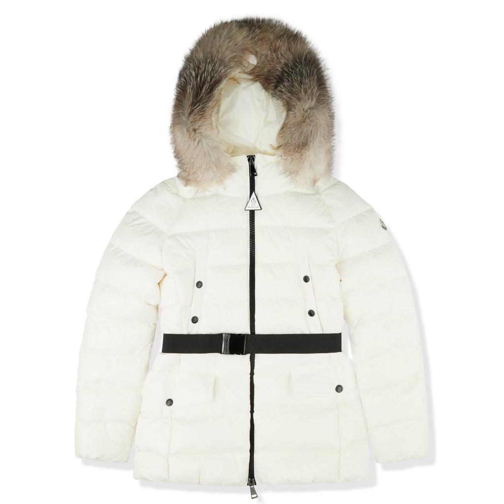 Moncler Clion Quilted Fur Down White Jacket商品第1张图片规格展示