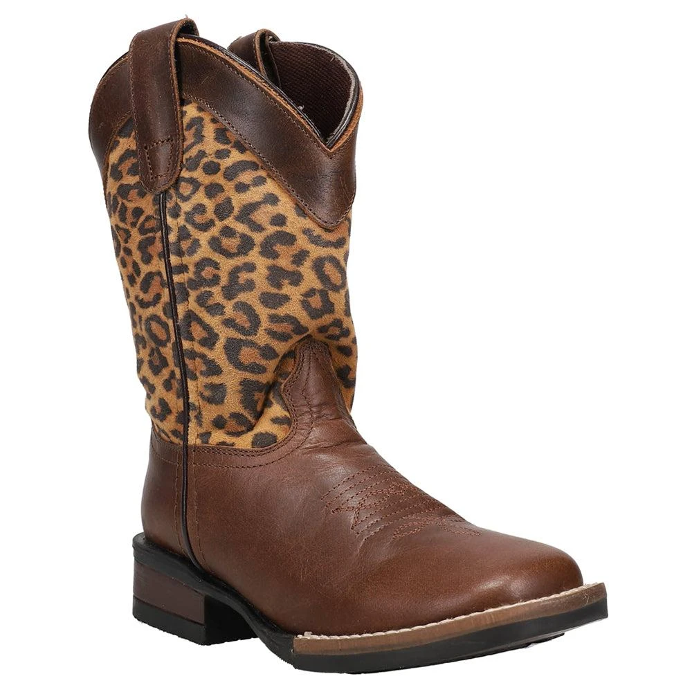 商品Roper|Monterey Leopard Square Toe Cowboy Boots (Little Kid),价格¥571,第2张图片详细描述