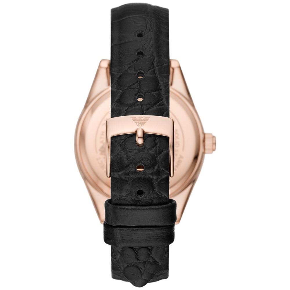 Women's Black Leather Strap Watch 36mm商品第3张图片规格展示