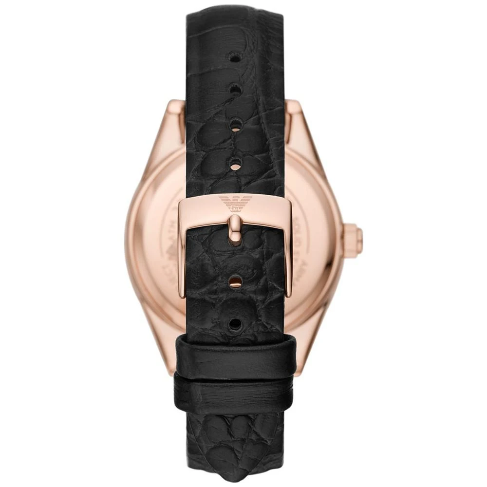 商品Emporio Armani|Women's Black Leather Strap Watch 36mm,价格¥1834,第3张图片详细描述