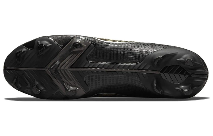 商品[国内直发] NIKE|Mercurial Vapor 14 刺客 14 Academy 圆头徽标 FG（胶质长钉） 天然草地 皮革 防滑耐磨包裹性支撑 足球鞋 男款 黑金,价格¥1111,第7张图片详细描述