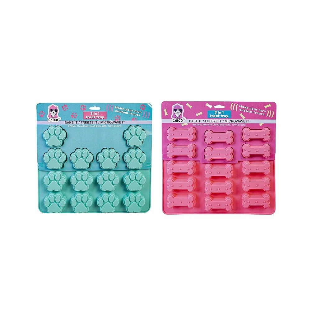商品JoJo Modern Pets|Set of Dog Bone and Paw Print 3 in 1 Silicone Baking Treat Trays,价格¥187,第1张图片