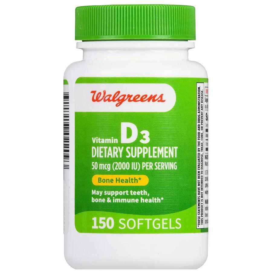 商品Walgreens|Vitamin D3 50 mcg Softgels,价格¥111,第2张图片详细描述