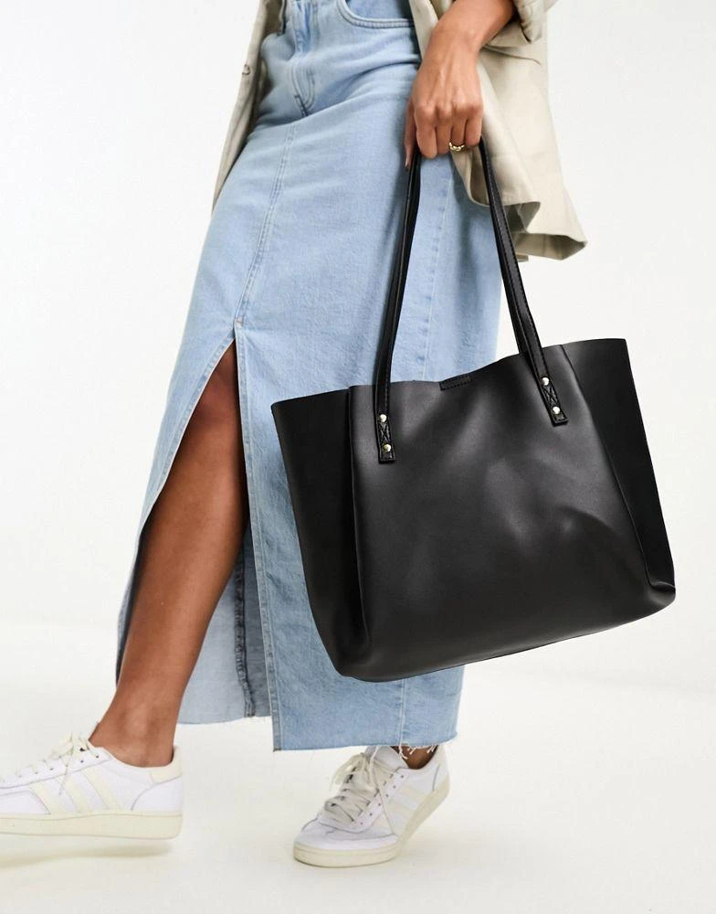 商品ASOS|ASOS DESIGN tote bag with removeable laptop compartment in black,价格¥290,第2张图片详细描述