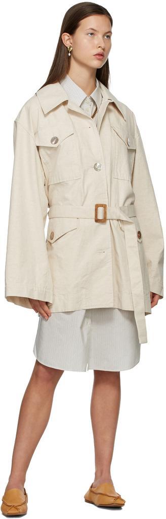 商品Acne Studios|Off-White Cotton Belted Jacket,价格¥2568,第6张图片详细描述