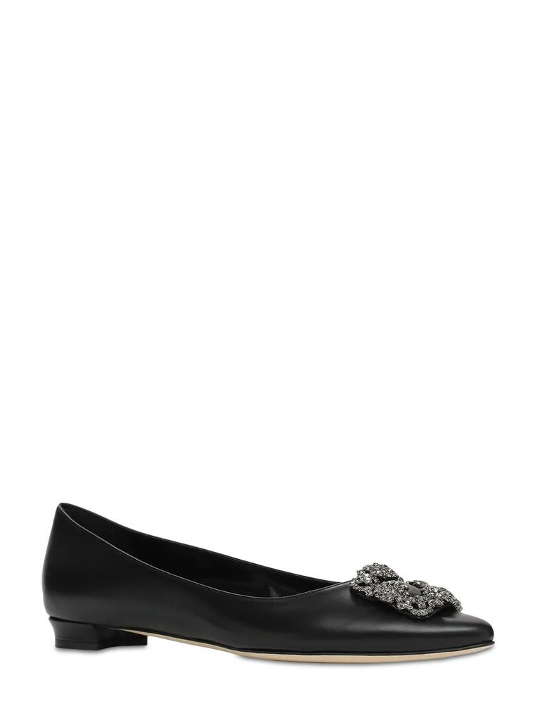 商品Manolo Blahnik|10mm Hangisi Leather Flats,价格¥9150,第2张图片详细描述