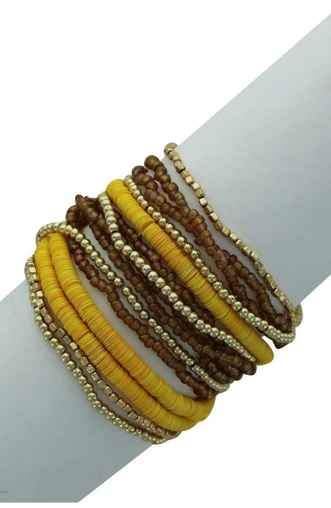 商品OLIVIA WELLES|Sabra 14K Gold Plated Beaded Stack Bracelet,价格¥502,第1张图片