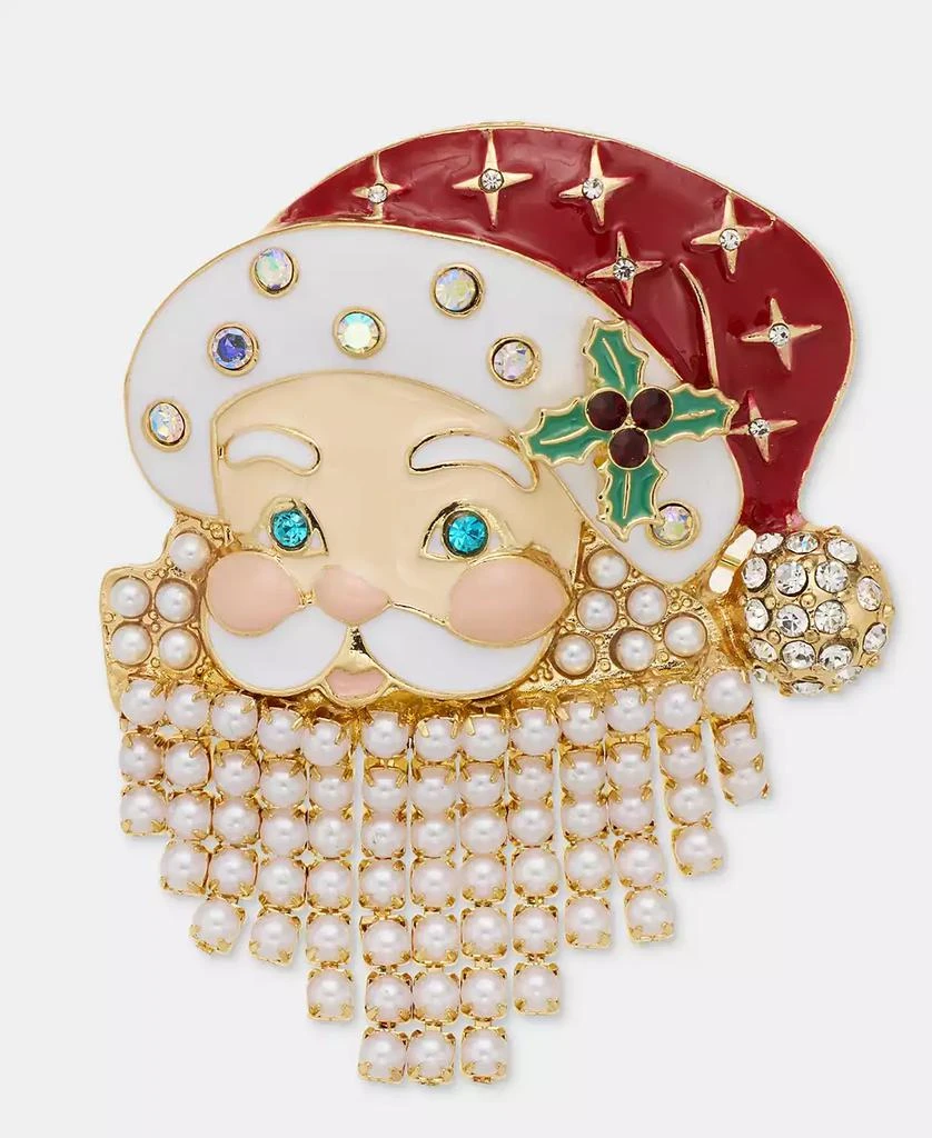 商品Holiday Lane|Pavé & Imitation Pearl Santa Pin, Macy's Exclusive,价格¥96,第1张图片