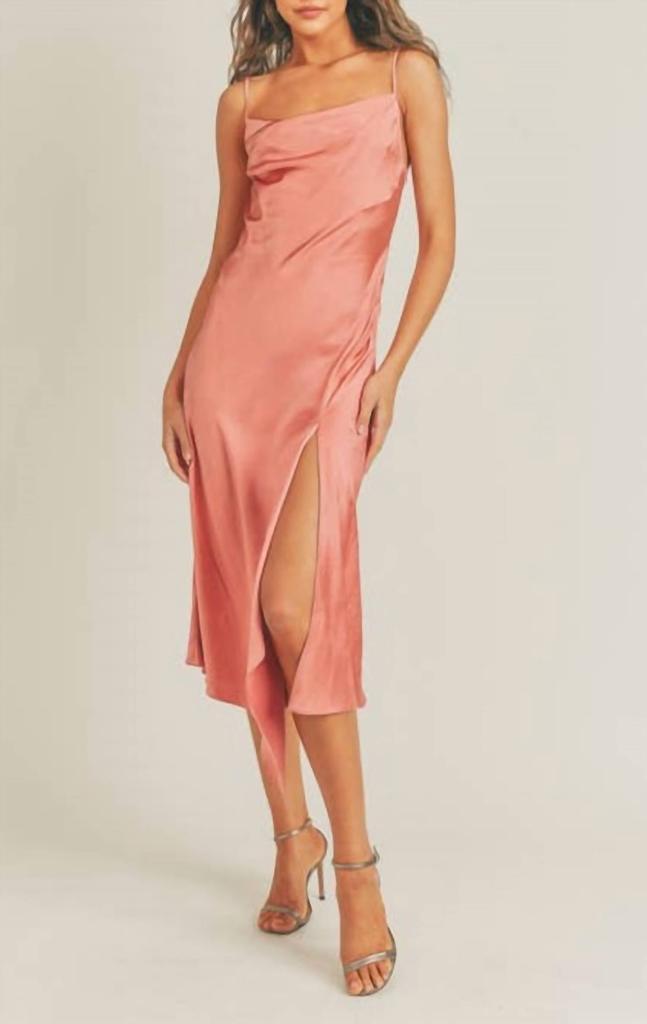 商品Lush|Satin Slip Dress in Coral,价格¥358,第1张图片