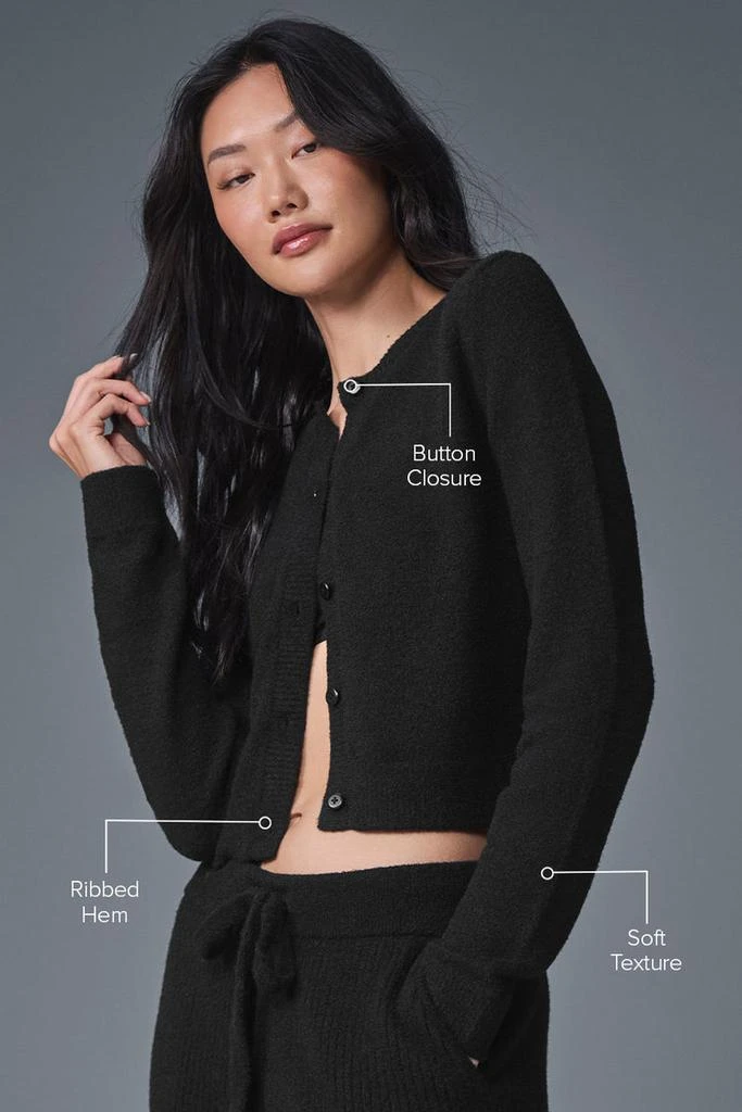 商品Alo|Snuggle Up Sweater Cropped Cardigan - Black,价格¥1222,第2张图片详细描述