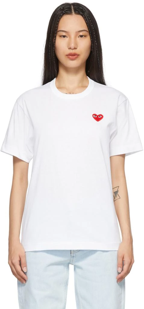 商品Comme des Garcons|White Heart Patch T-Shirt,价格¥573,第1张图片