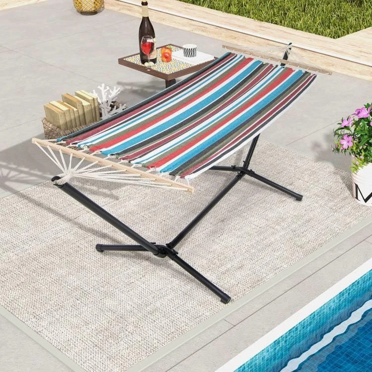 商品QuikFurn|Portable Poly-Cotton Hammock with Stand and Carrying Case,价格¥2208,第2张图片详细描述