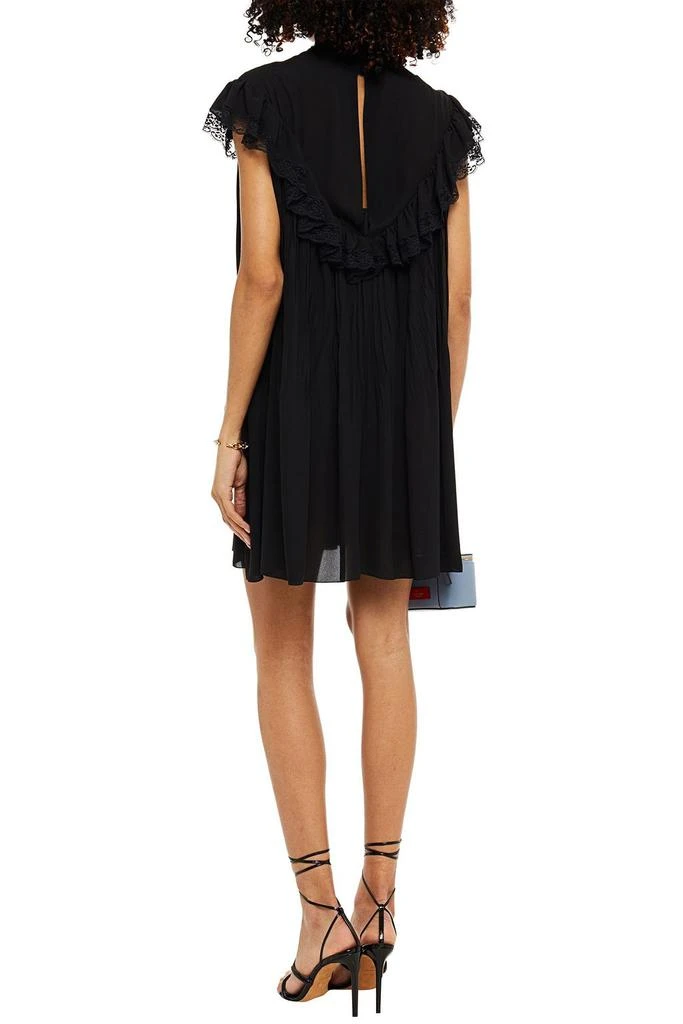 商品PHILOSOPHY di LORENZO SERAFINI|Lace-trimmed ruffled georgette mini dress,价格¥1577,第1张图片