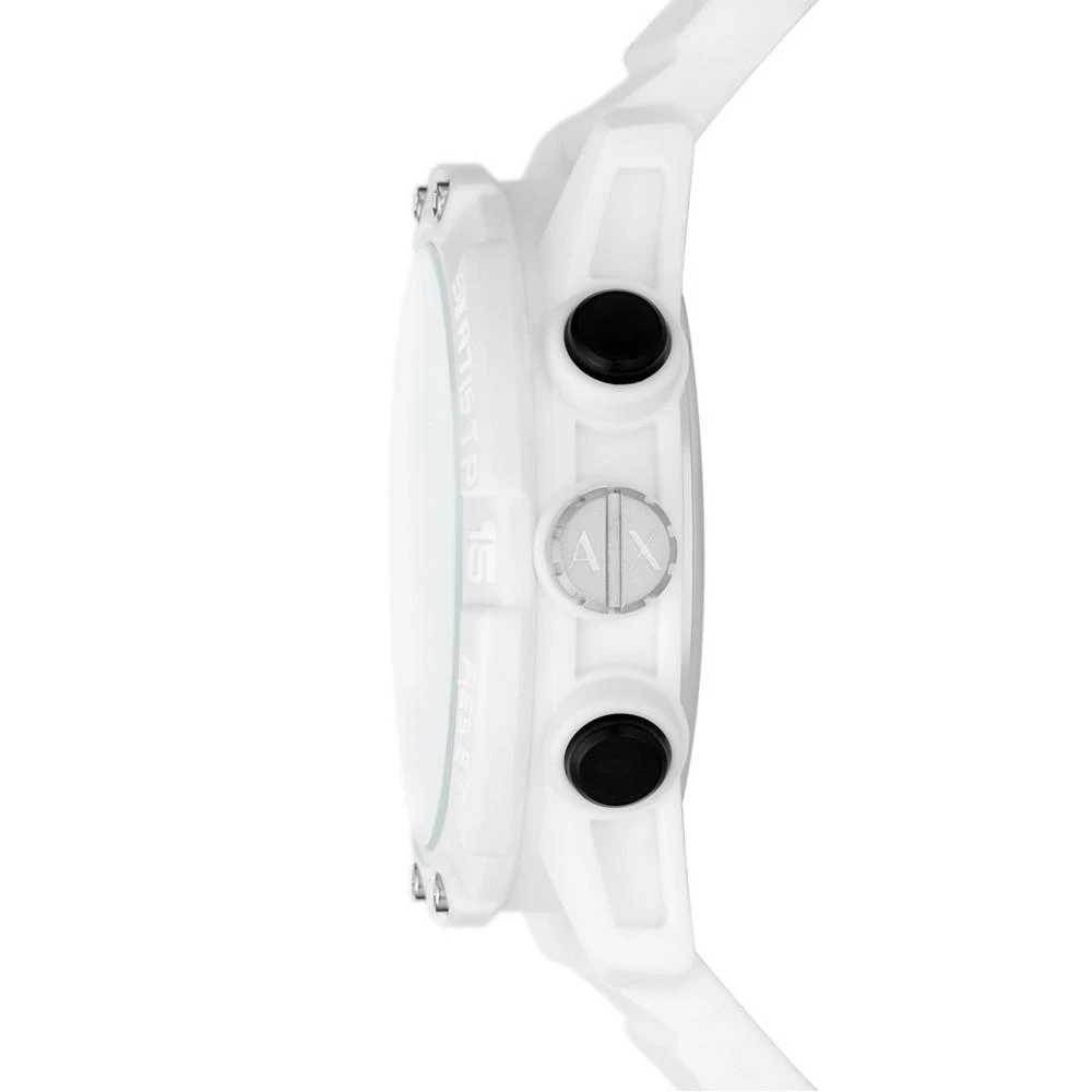 商品Armani Exchange|Men's Analog-Digital White Silicone Strap Watch,价格¥899,第2张图片详细描述