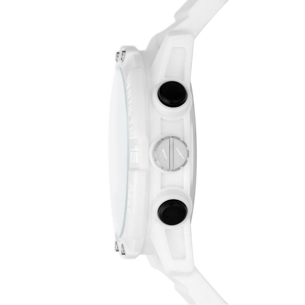 商品Armani Exchange|Men's Analog-Digital White Silicone Strap Watch,价格¥1101,第4张图片详细描述