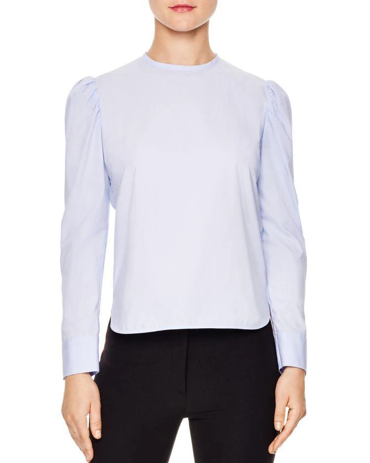 商品Sandro|Akila Ruched-Shoulder Cotton Top,价格¥926,第1张图片