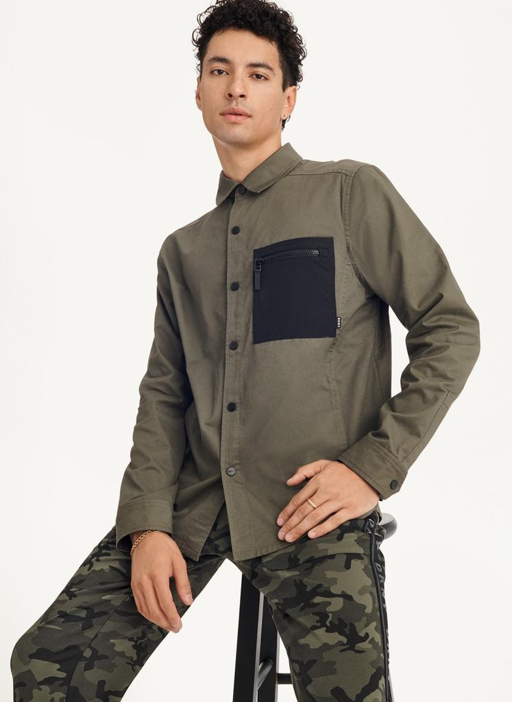 商品DKNY|Mixed Media PockeT-Shirt Jacket,价格¥217-¥366,第1张图片