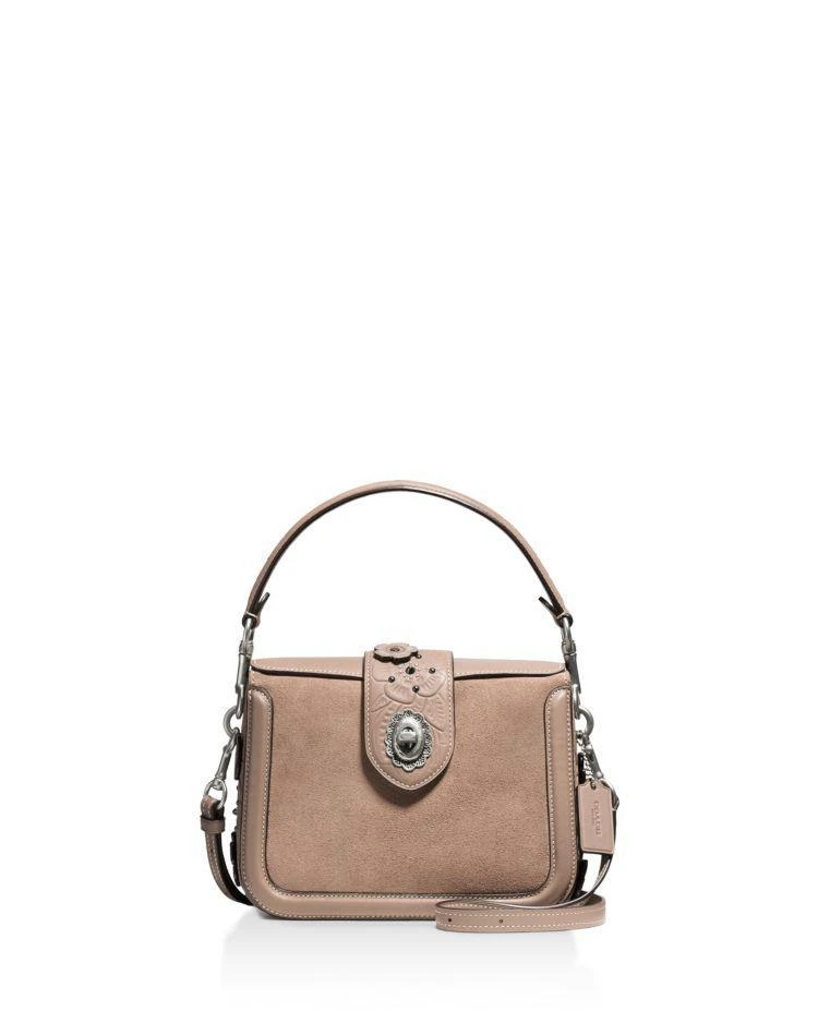 商品Coach|Page Crossbody in Glovetanned Leather with Painted Tea Rose Tooling,价格¥2525,第1张图片