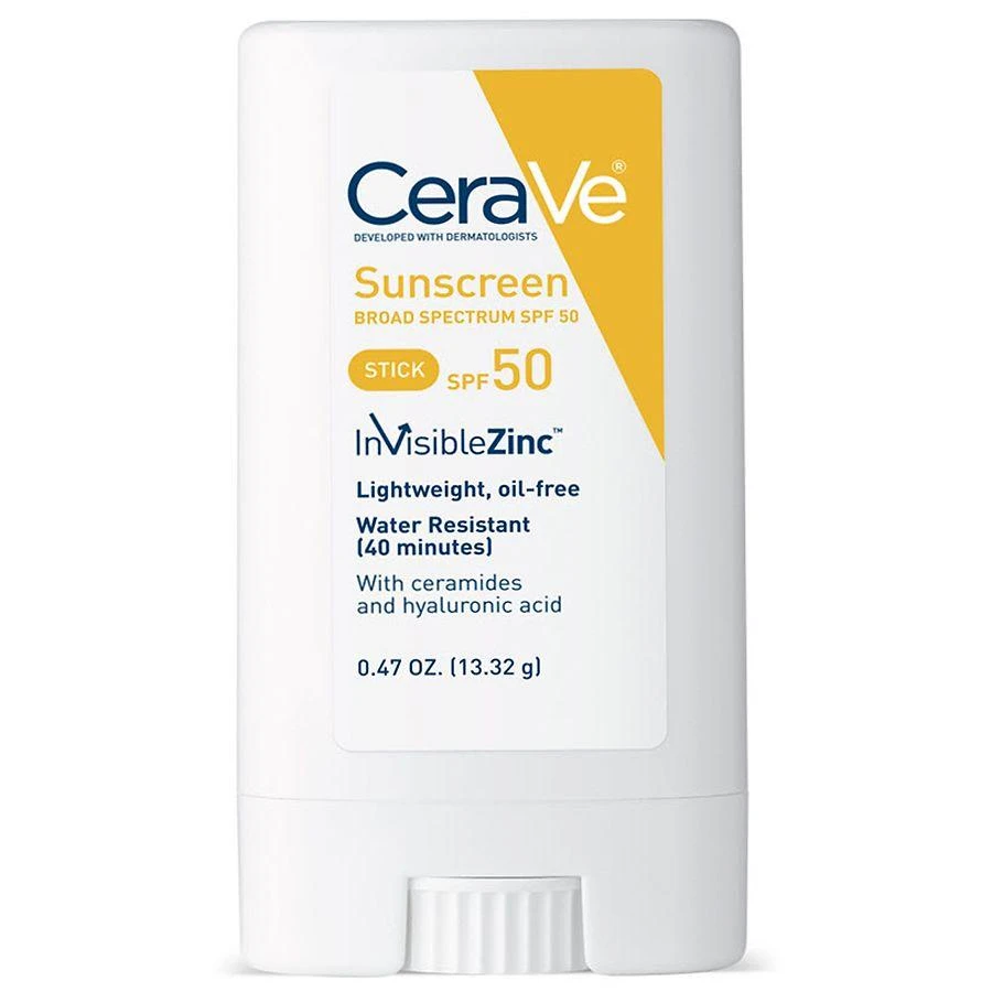 CeraVe 100% Mineral Hydrating Face Sunscreen Stick for Face, SPF 50 1