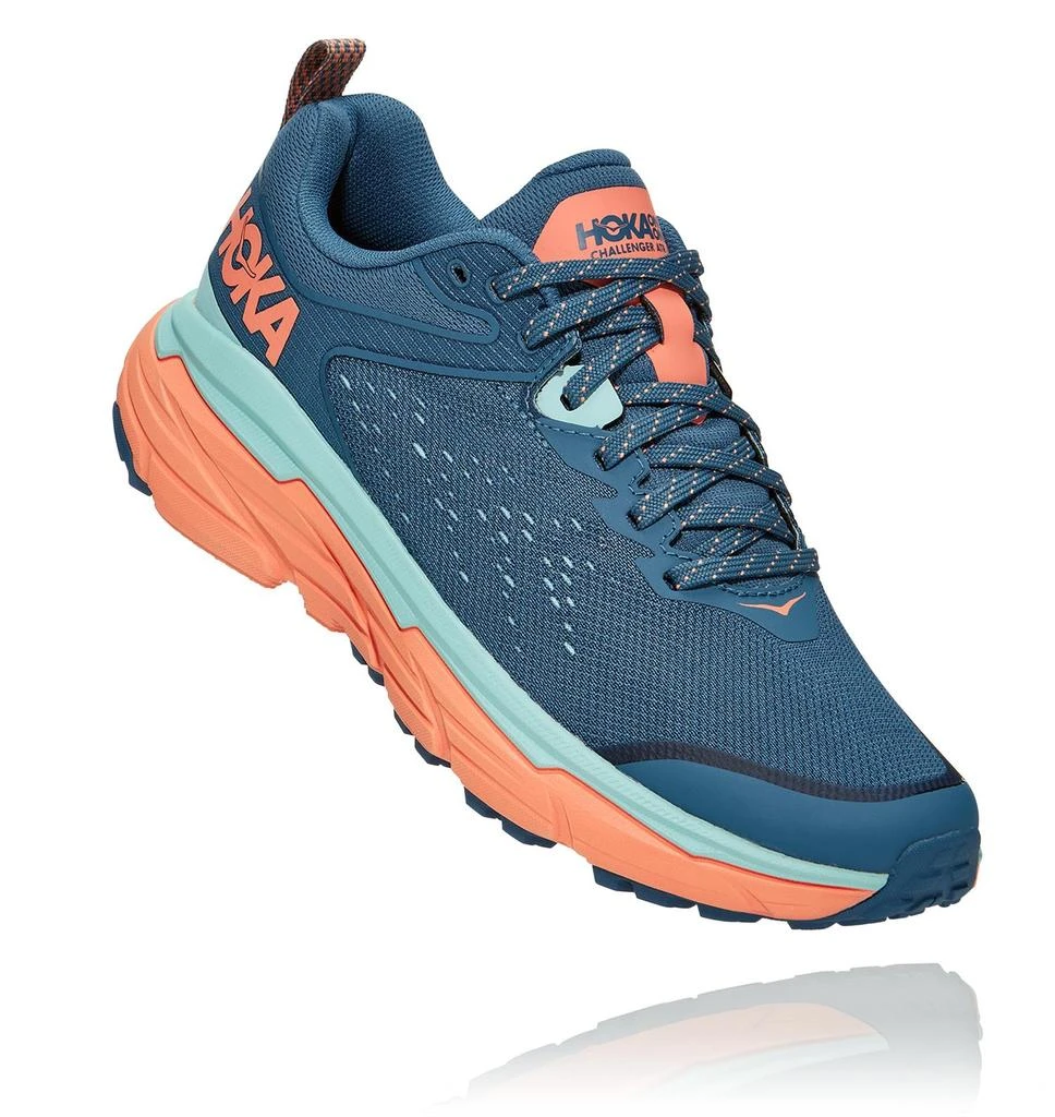 商品Hoka One One|Women's Challenger Atr 6 Trail Running Shoes - Medium/b Width In Real Teal/cantaloupe,价格¥870,第1张图片