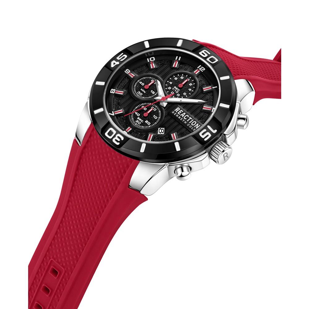 Men's Dress Sport Red Silicon Strap Watch, 48mm商品第2张图片规格展示