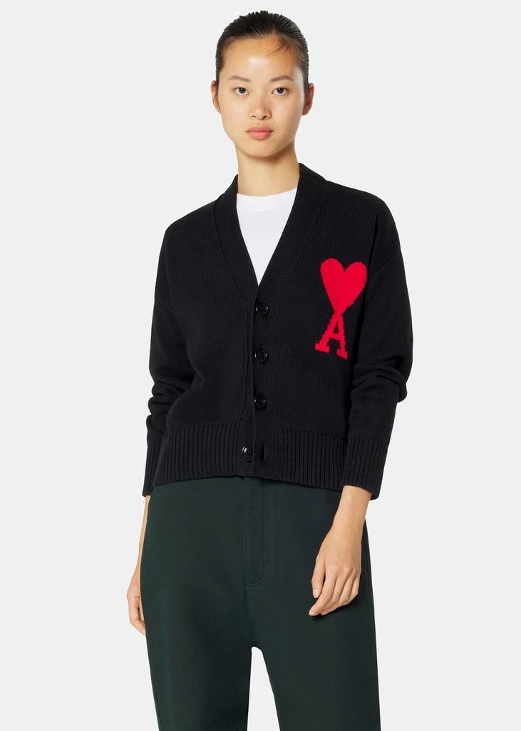 商品AMI|AMI Alexandre Mattiussi Black Ami De Coeur Cardigan,价格¥2599,第2张图片详细描述