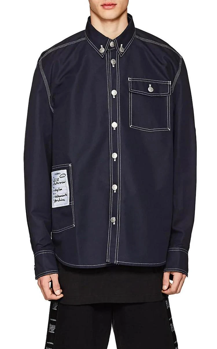 商品Vetements|Topstitched Cotton-Blend Oversized Workshirt,价格¥4850,第5张图片详细描述