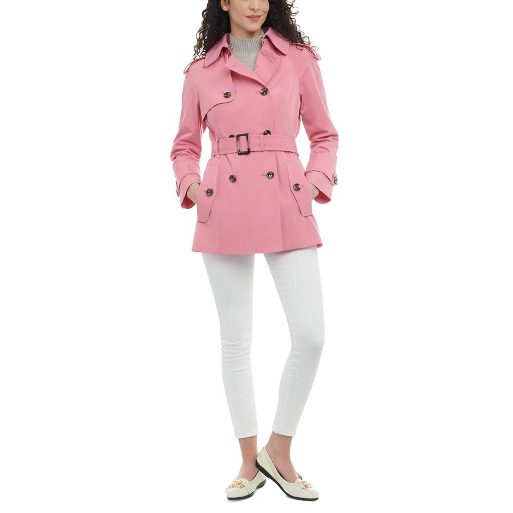 商品London Fog|Petite Double-Breasted Water-Resistant Belted Trench Jacket,价格¥1414,第1张图片