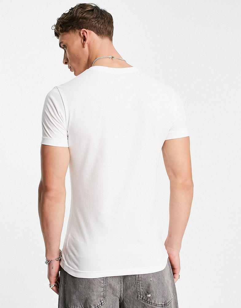 Calvin Klein Jeans cotton blend small center box t-shirt in white - WHITE商品第4张图片规格展示