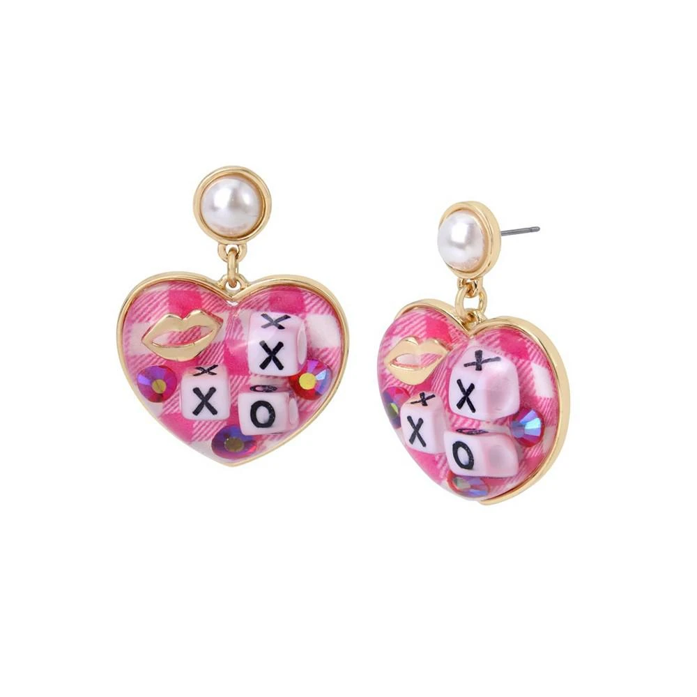 商品Betsey Johnson|XOX Heart Drop Earrings,价格¥408,第1张图片